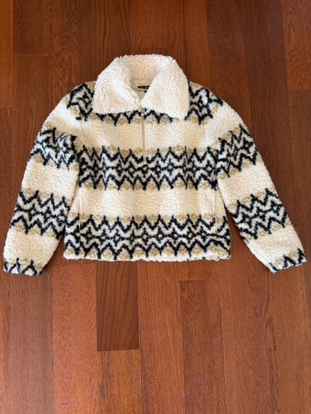 J.Crew Jacquard-print Sherpa Half-zip Fleece Pullover size XS - Picture 5 of 9